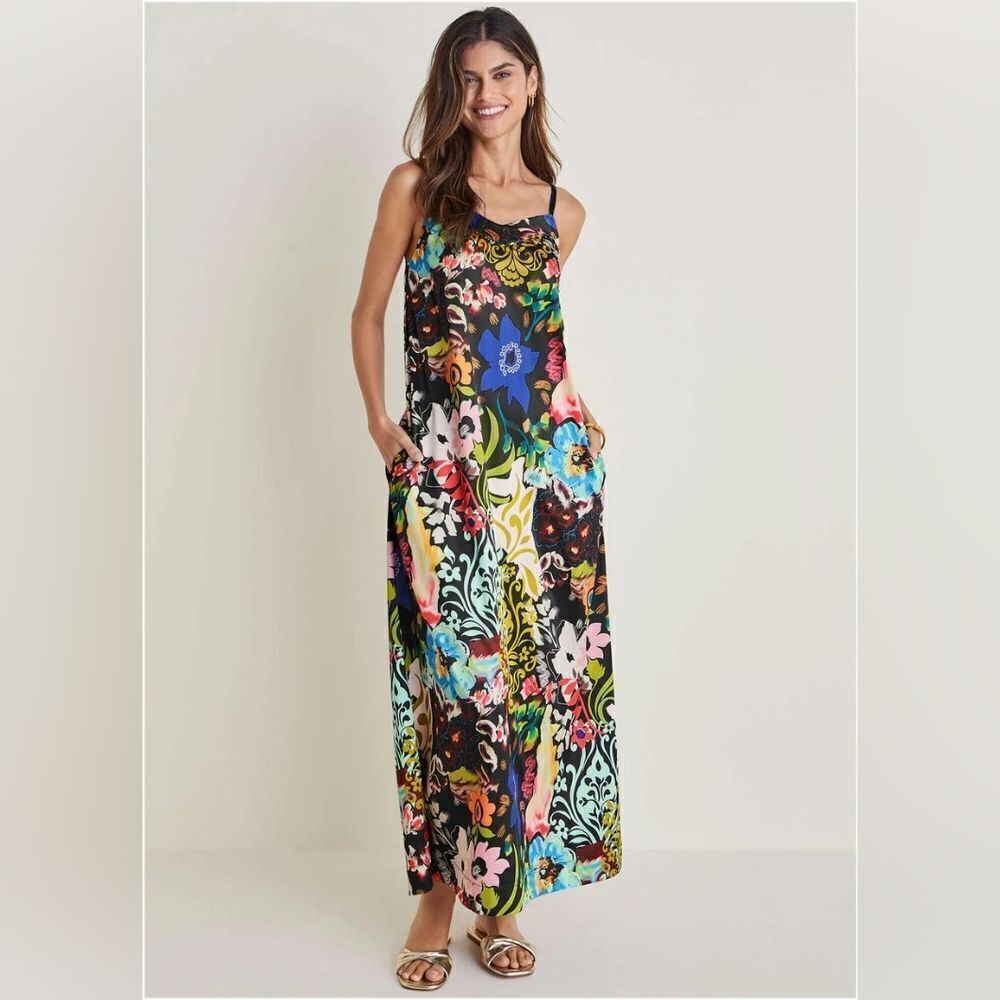 Floral Maxi Dress with Multicolor Design